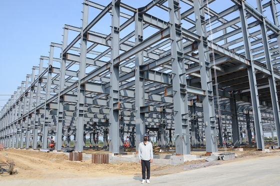 আইএসও ৯০০১ প্রিফ্যাব্রিকেটেড হালকা ইস্পাত কাঠামো বিল্ডিং নির্মাণ ধাতু কর্মশালা শ্যাড