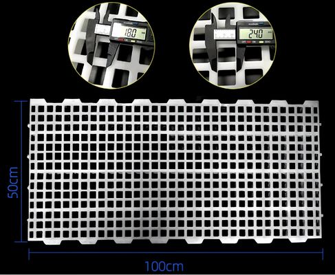 পোল্ট্রি ফার্ম প্লাস্টিক স্ল্যাটেড ফ্লোর ব্রোলার হাউস 2kg 16*16mm / 20*26mm গর্ত